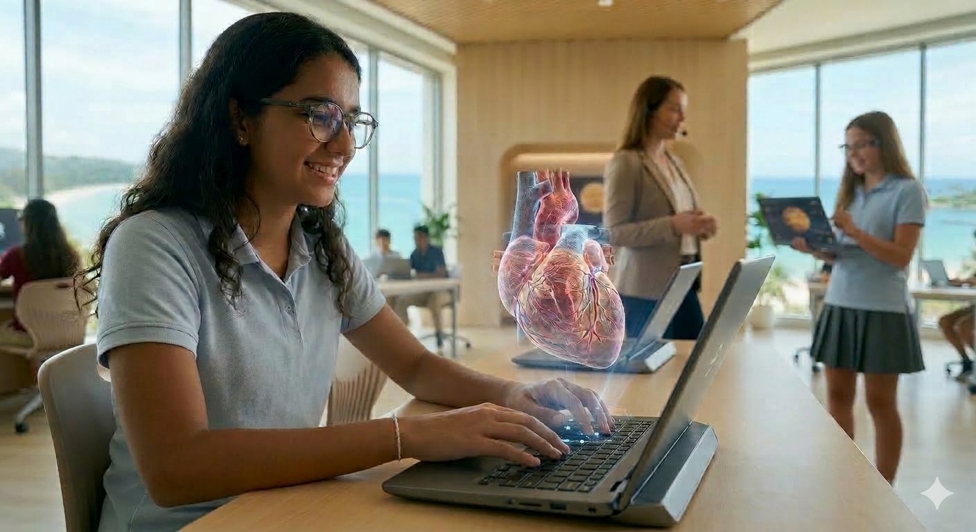 Holographic learning workstation for XR education