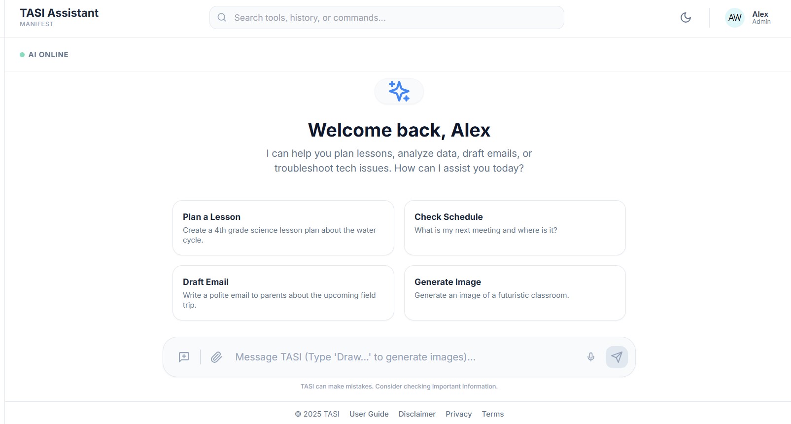 AI teaching assistant dashboard for schools and immersive classroom analytics
